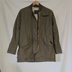 Abercrombie And Fitch Military Green Sherpa Lined Cotton Parka Size Extra Small